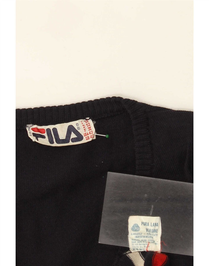 Canotta da uomo Fila Canotta UK 40 Lana a righe blu navy media