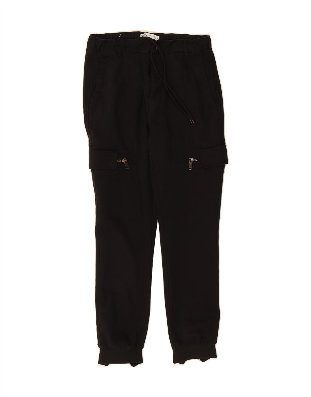 ZARA Mens Joggers Cargo Trousers Small W30 L28 Black Vintage Zara and Second-Hand Zara from Messina Hembry 