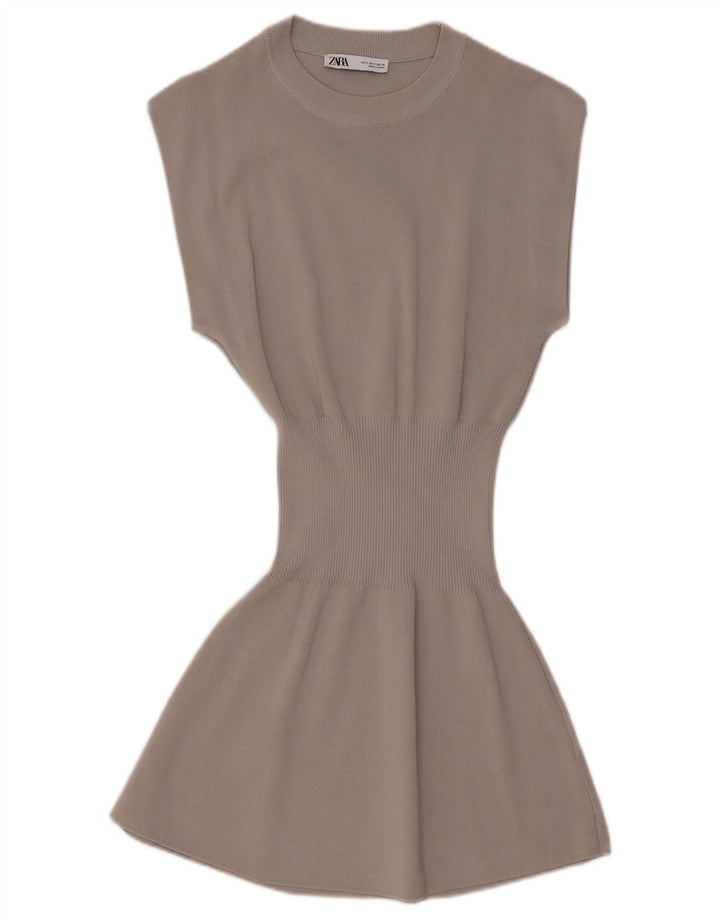 Abito maglione ZARA da donna UK 8 piccolo grigio