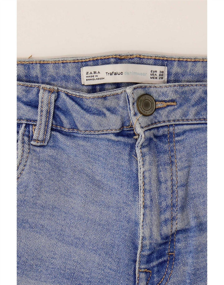 Pantaloncini in denim invecchiato Trafaluc da donna Zara EU 38 piccoli W28 blu