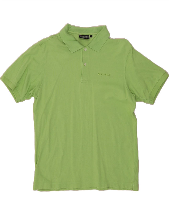LOTTO Mens Polo Shirt Large Green Cotton Vintage Lotto and Second-Hand Lotto from Messina Hembry 