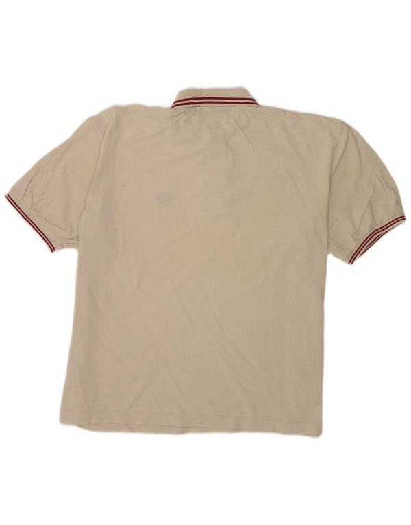 Polo da uomo Sergio Tacchini 2XL in cotone a righe bianco sporco