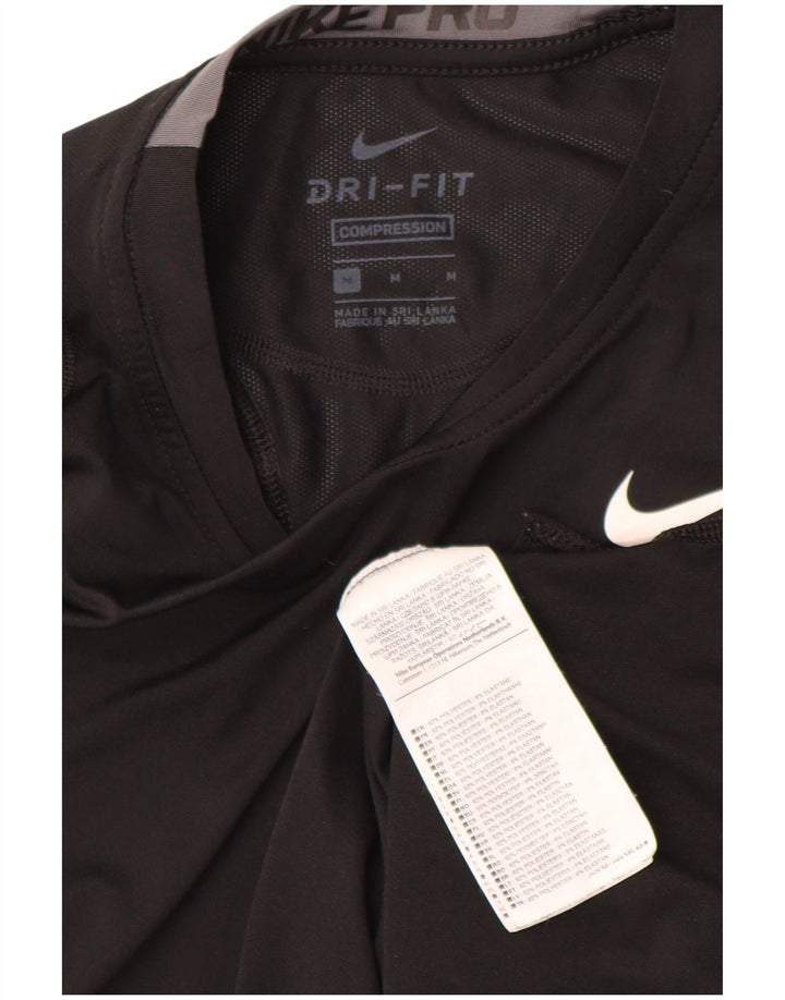 NIKE Top grafico da uomo Dri Fit a maniche lunghe in poliestere nero medio