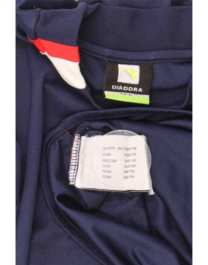 Top Diadora Uomo Manica Lunga XL Blu Navy Colourblock Poliestere