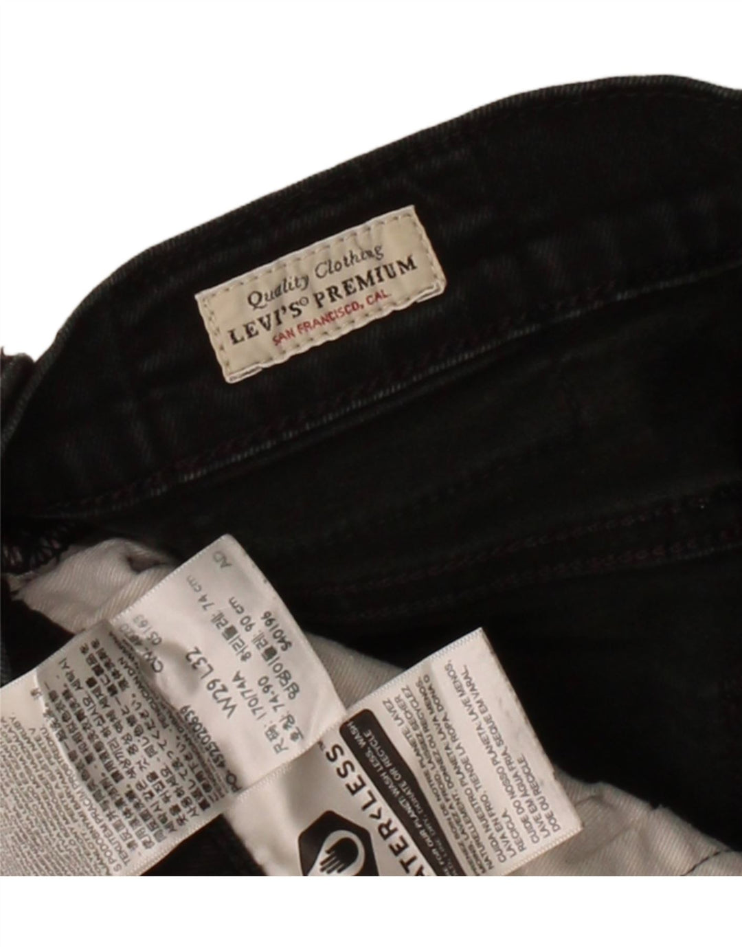LEVI'S Womens Slim Jeans W29 L29 Black Cotton