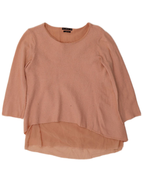 Top tunica con maniche a 3/4 da donna Zara UK 14 grande rosa