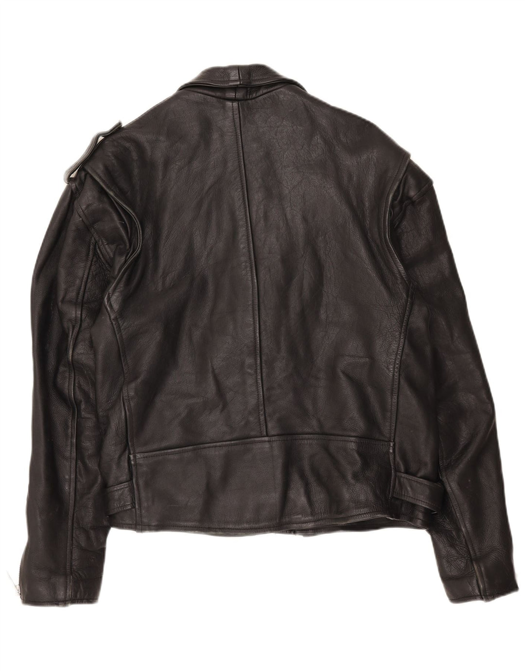 Giacca da motociclista in pelle da uomo AMI UK 48 4XL Nera
