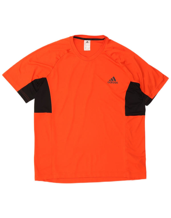 Tuta da ginnastica Adidas Climalite da uomo XL XL arancione in poliestere color block