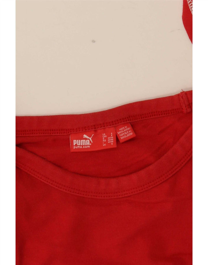 Puma Maglietta grafica da uomo a maniche lunghe piccola rossa