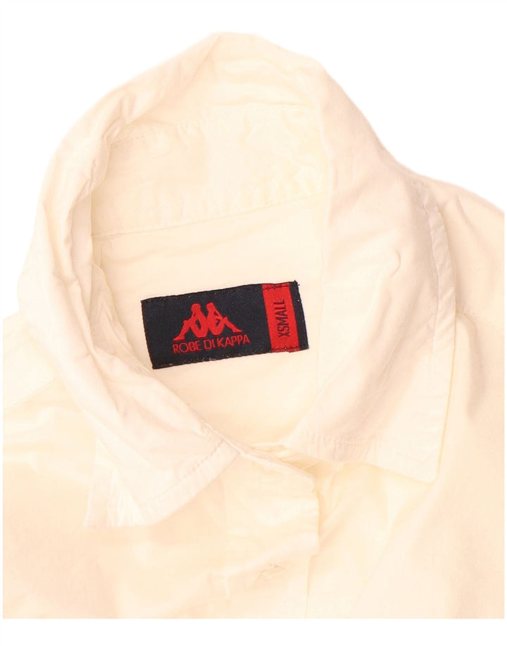 KAPPA Womens Shirt UK 6 XS Off White Cotton