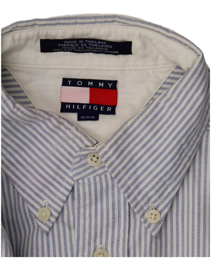 Camicia da uomo Tommy Hilfiger in cotone gessato blu medio