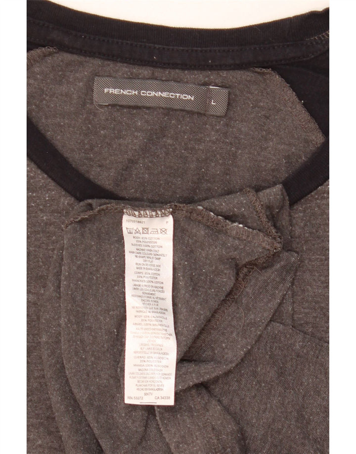 T-shirt da uomo FRENCH CONNECTION Top grande in cotone color block grigio
