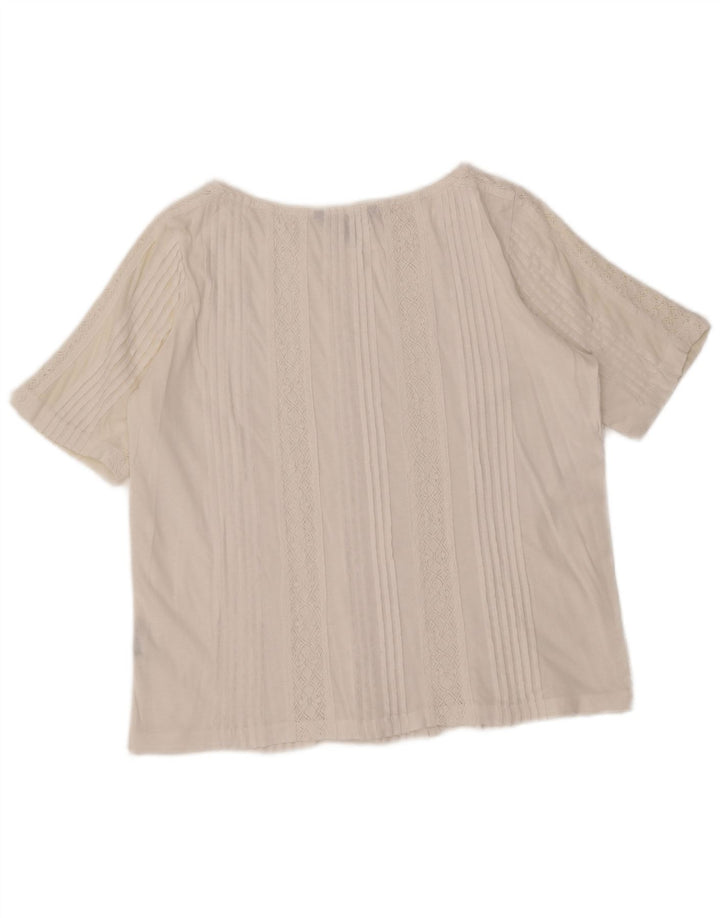 Top in camicetta da donna Ralph Lauren UK 14 bianco medio