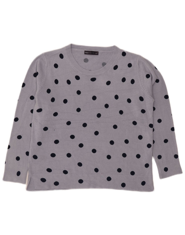 Maglione maglione con scollo a barca da donna Marks & Spencer UK 16 grande pois blu