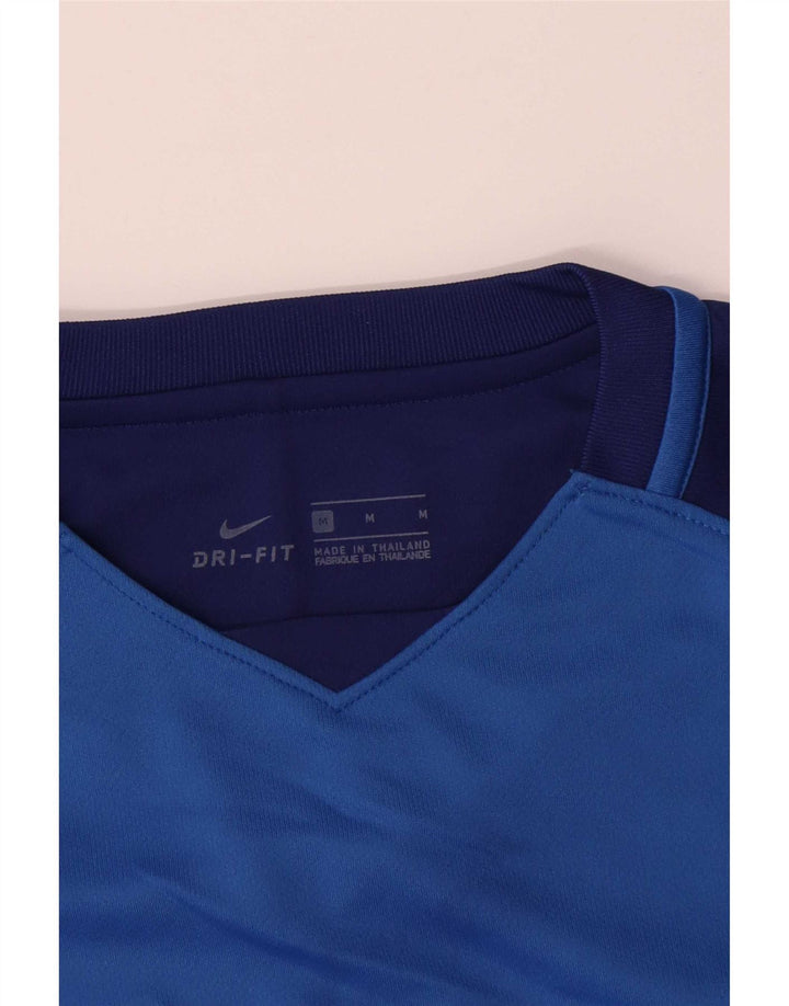 Nike Dri Fit Graphic Top da uomo a maniche lunghe in poliestere color block blu medio