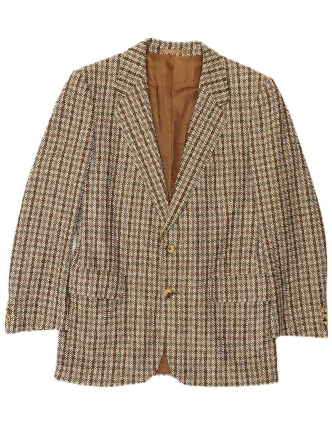 Giacca blazer da uomo a 2 bottoni Aquascutum UK 36 piccolo cashmere multicolore