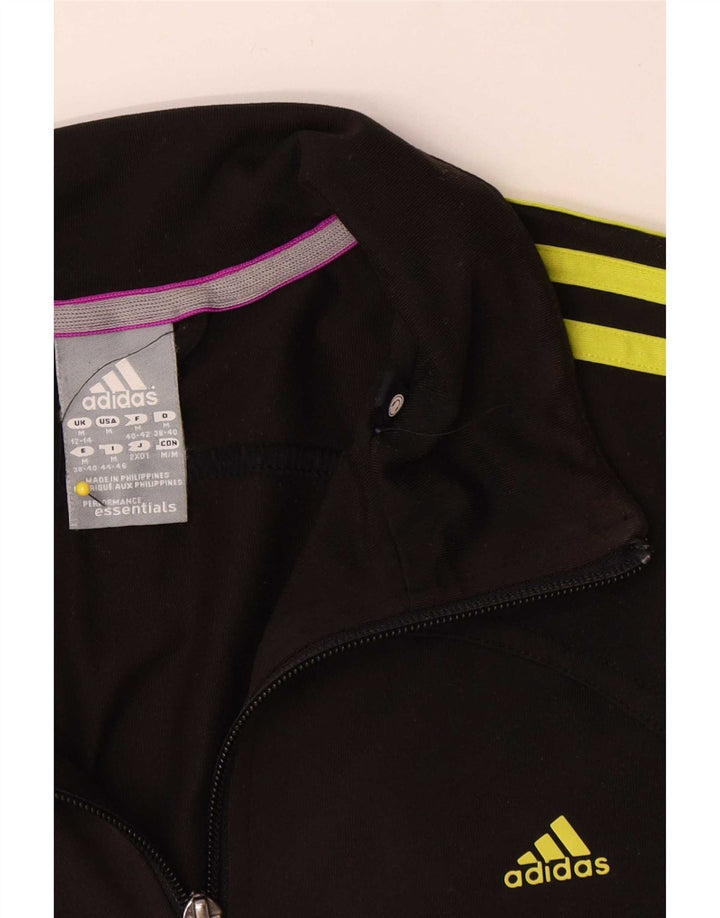 Giacca da tuta da donna Adidas UK 12/14 Medium Nero Poliestere