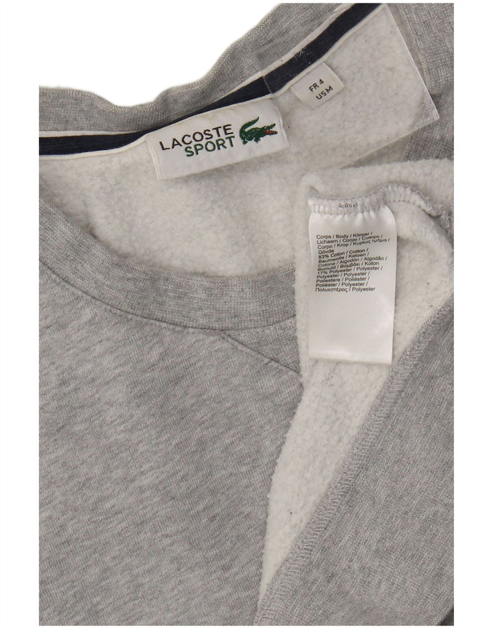 Felpa da uomo Lacoste maglione taglia 4 cotone chiazzato grigio medio
