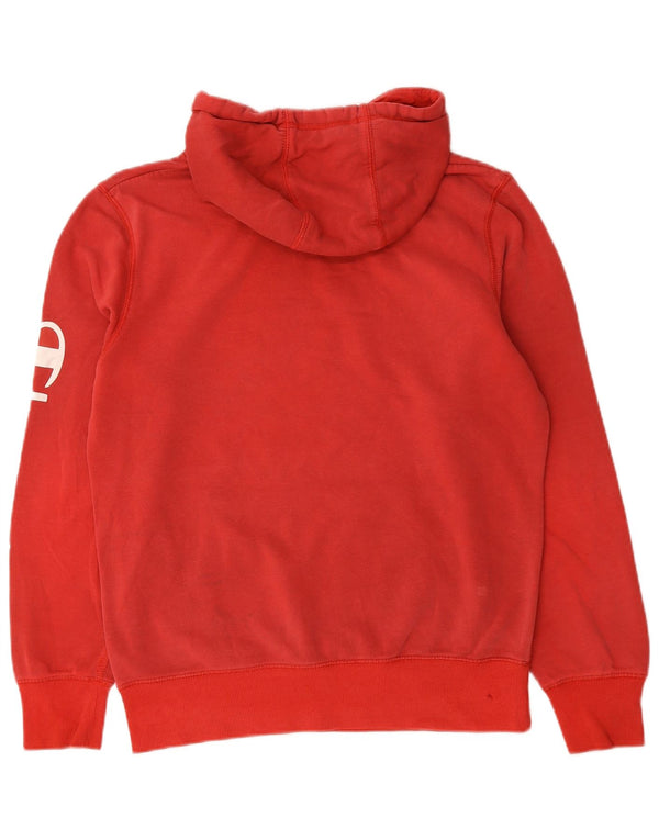 Maglione con cappuccio grafico da uomo Champion piccolo in cotone rosso