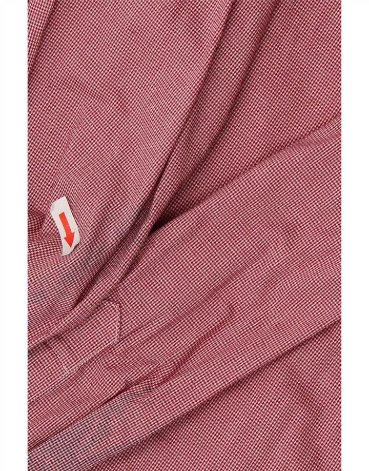 Camicia da uomo Tommy Hilfiger Flex Slim Fit taglia 16 grande pied de poule rosso