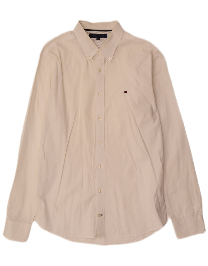 TOMMY HILFIGER Camicia da uomo grande in cotone bianco