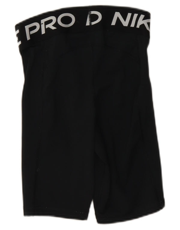 Nike Womens Dri Fit Graphic Sport Shorts UK 4 XS Black Polyester