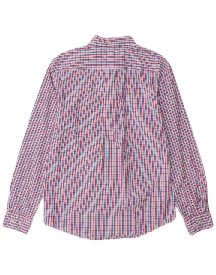 TOMMY HILFIGER Camicia a due strati da uomo anni '80 in cotone a quadri multicolore medio