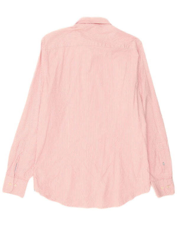 Camicia slim fit da uomo Tommy Hilfiger XL in cotone gessato rosa
