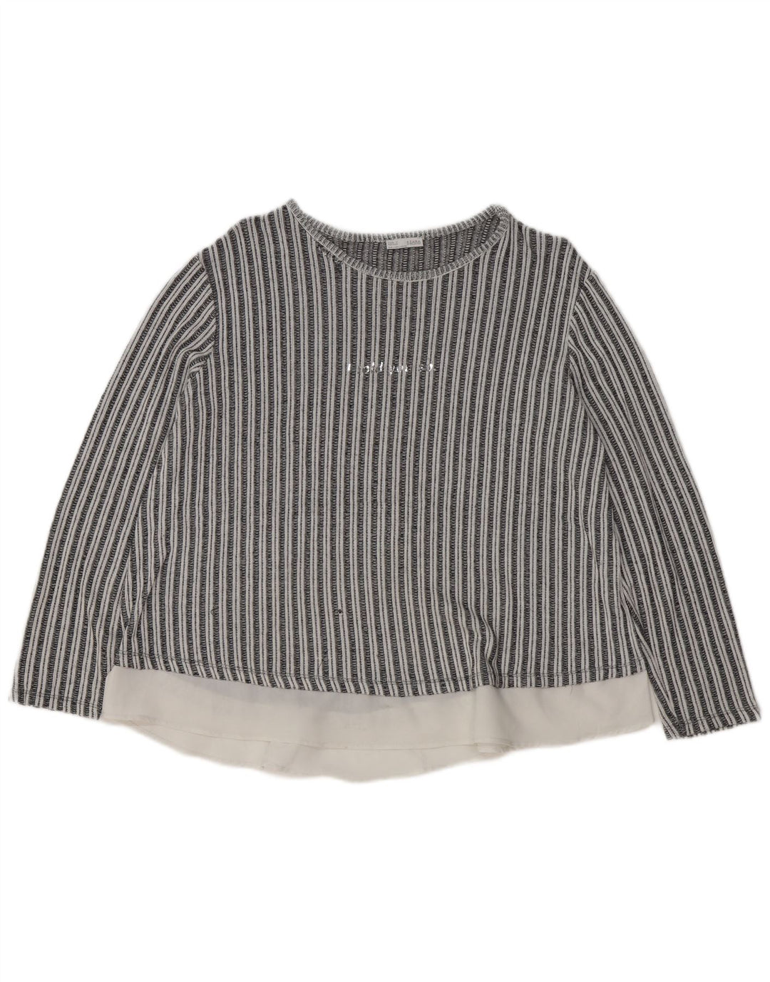 Top Zara a maniche lunghe da donna, taglia UK 16, a righe grandi nere