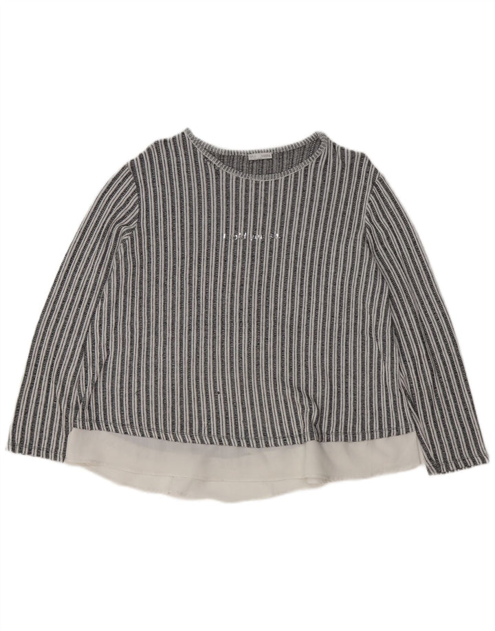 Top Zara a maniche lunghe da donna, taglia UK 16, a righe grandi nere