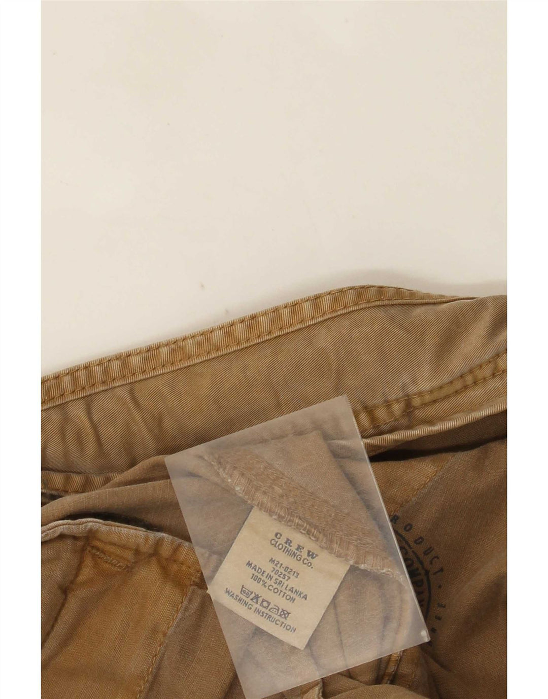 Crew Clothing Pantaloncini cargo da uomo W38 XL in cotone marrone