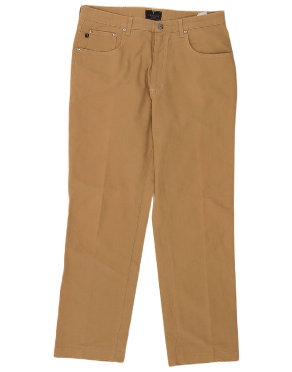 Pantaloni Casual Dritti Uomo Trussardi W36 L31 Cotone Beige