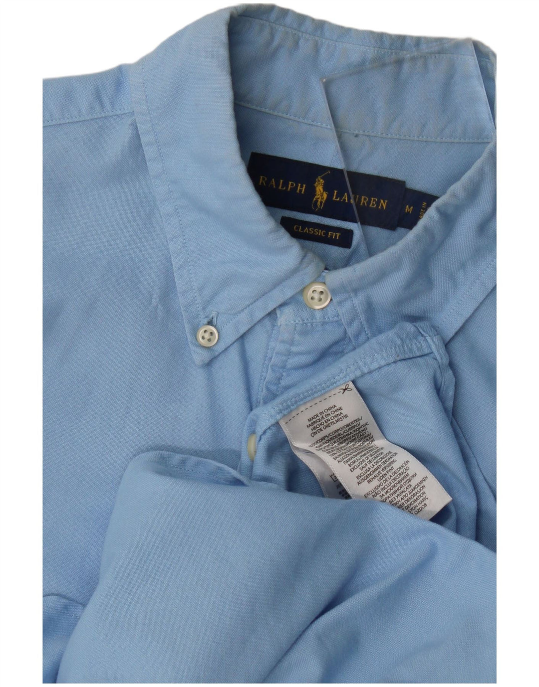 Camicia Ralph Lauren da uomo vestibilità classica in cotone blu medio
