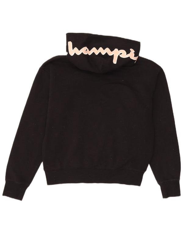 Felpa con cappuccio grafica da donna Champion UK 16 grande cotone nero