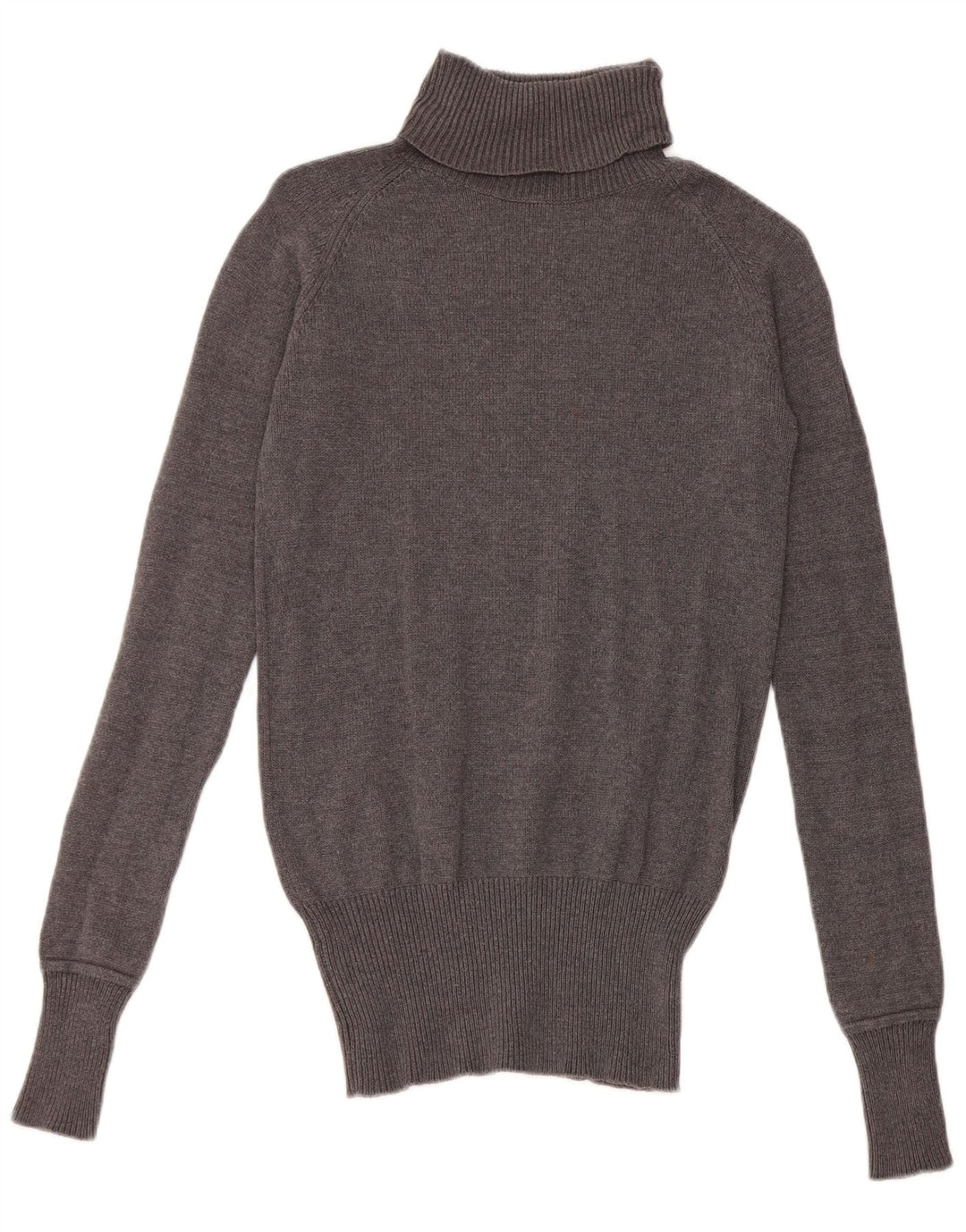 Maglione maglione a collo alto da donna Zara UK 12 Cotone grigio medio