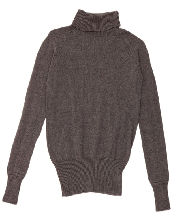 Maglione maglione a collo alto da donna Zara UK 12 Cotone grigio medio
