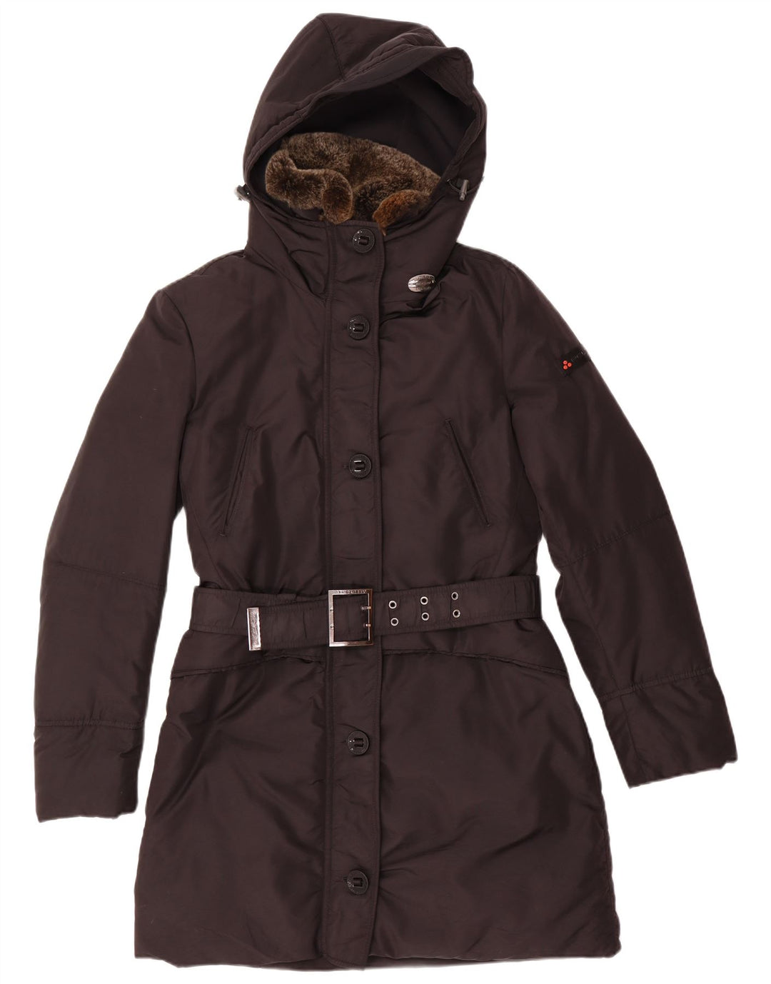 Cappotto imbottito con cappuccio da donna PEUTEREY EU 44 XL nero poliammide
