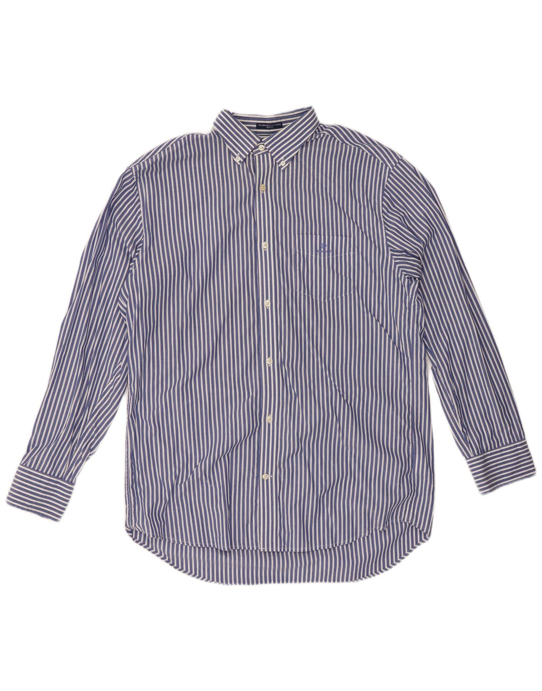 GANT Camicia da uomo vestibilità regolare taglia 41/42 16 1/2 grande cotone gessato blu