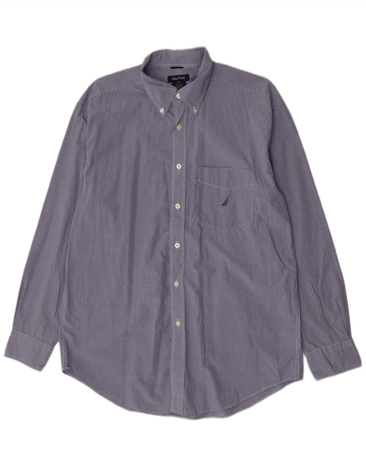 Camicia da uomo Nautica Large in cotone a quadretti blu