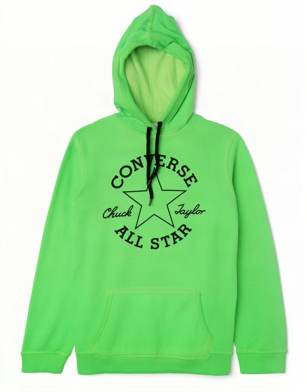 Maglione con cappuccio grafico da donna Converse UK 10 piccolo cotone verde