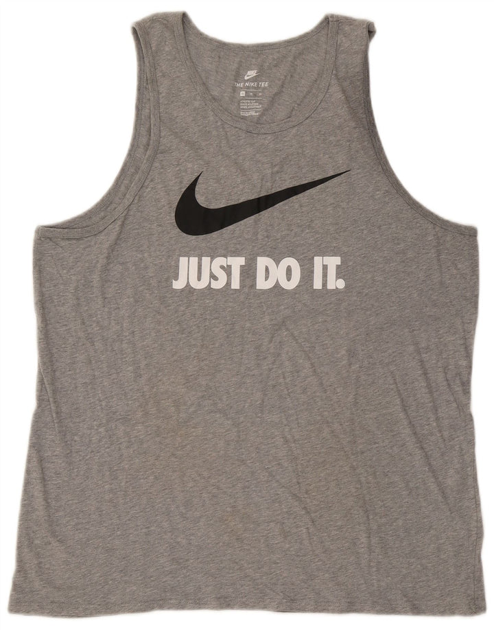Canotta grafica Nike da uomo con taglio atletico XL in cotone grigio