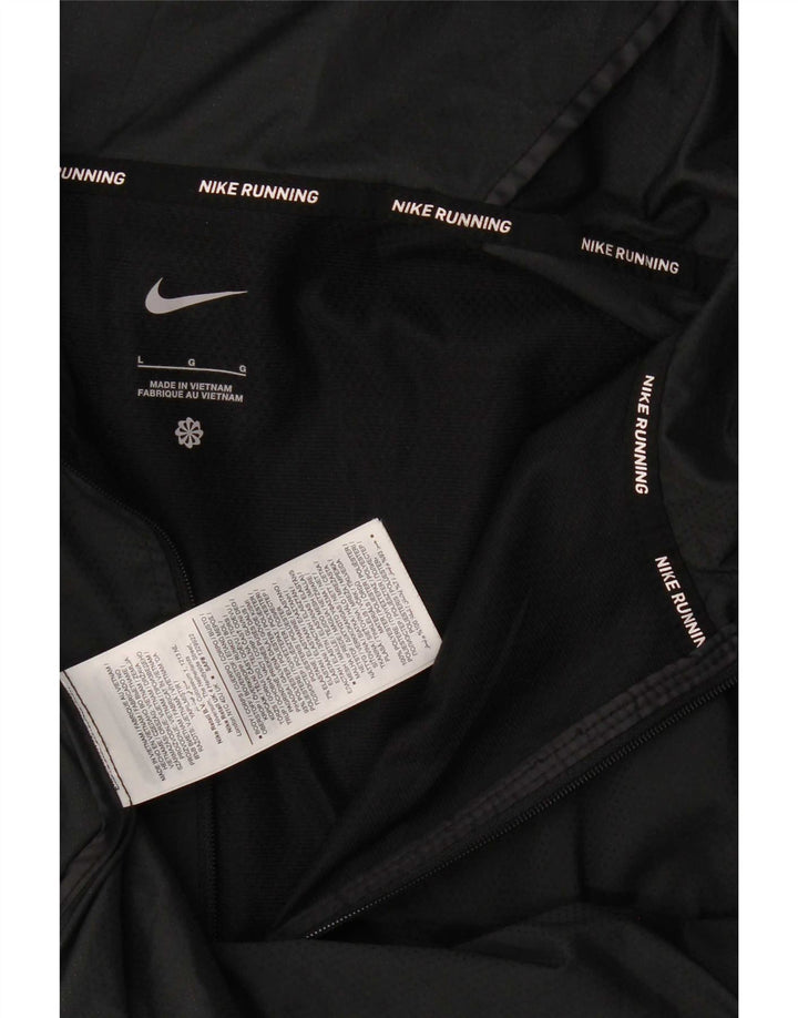 Giacca da ginnastica da uomo con cappuccio Nike, giacca grande, nera, in poliestere