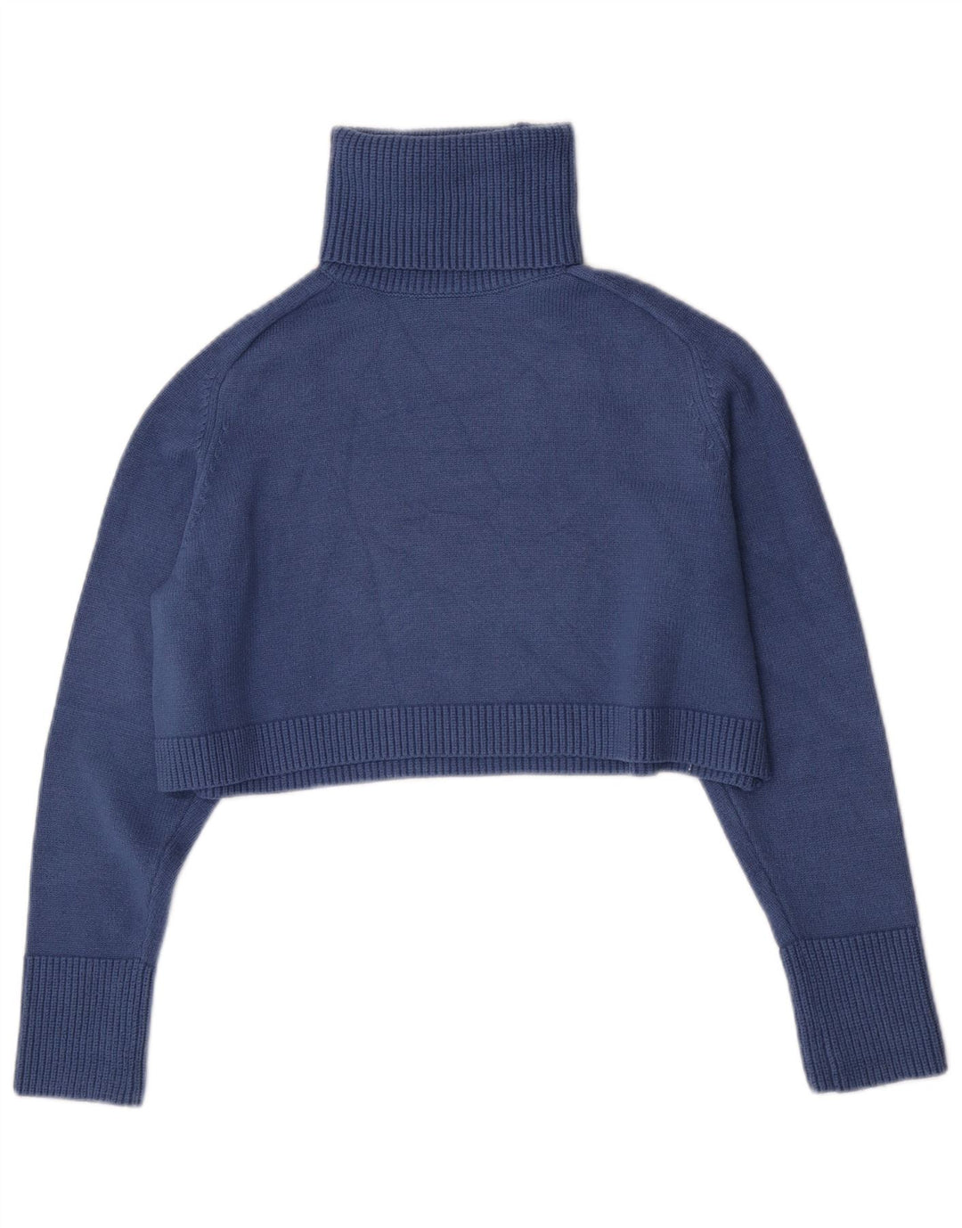 Maglione corto da donna Zara oversize con collo alto, taglia UK 10, piccolo blu