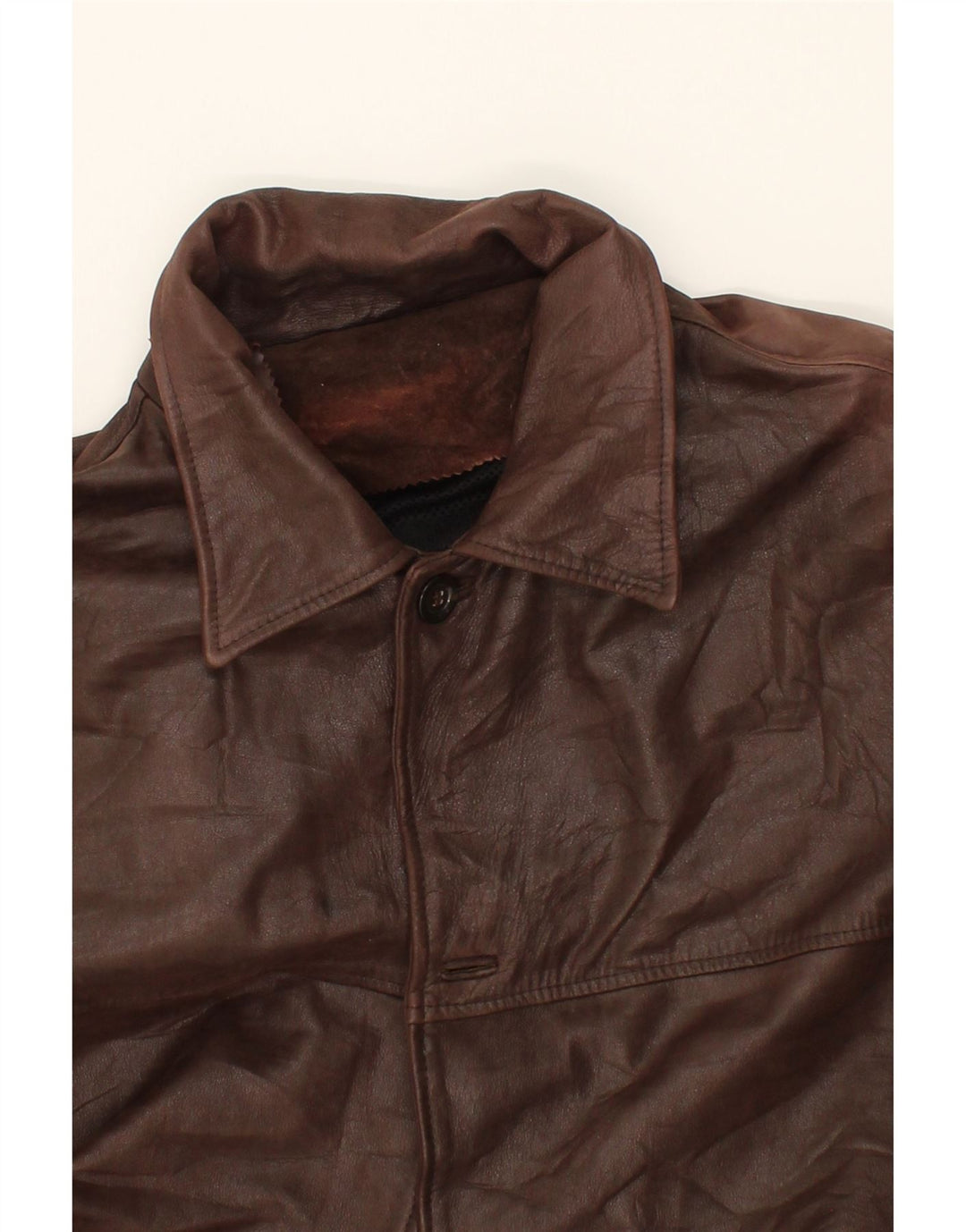 Cappotto in pelle da uomo VINTAGE IT 58 4XL Pelle marrone