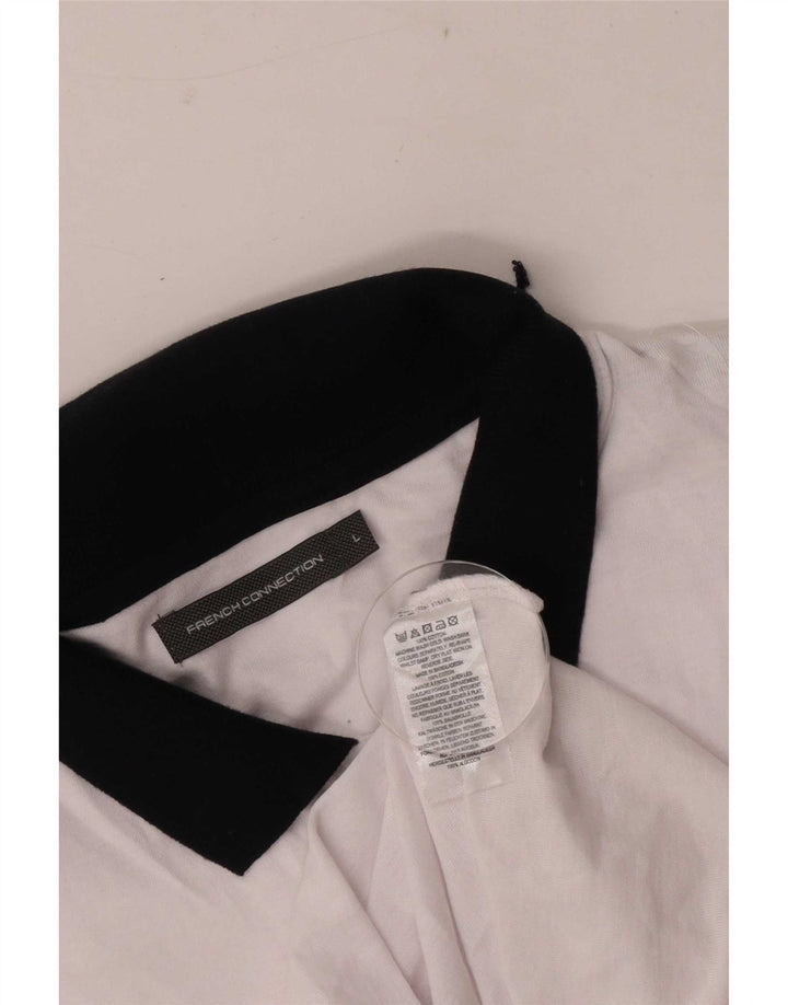Polo da rugby da uomo French Connection, grande, in cotone bianco