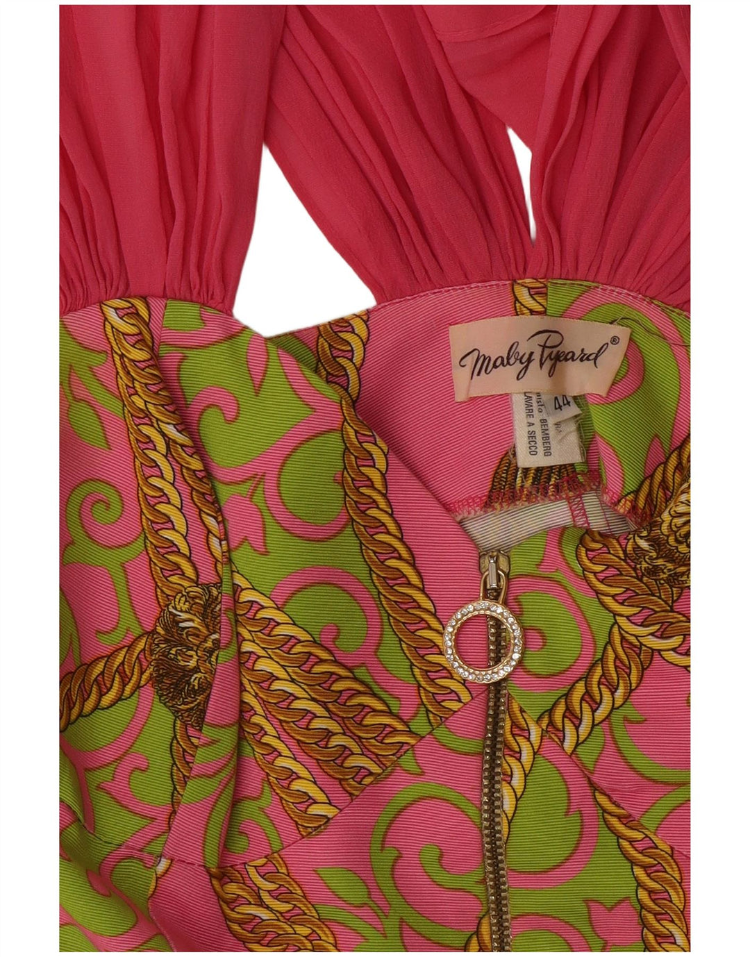 Set gonna vintage in 2 pezzi con grafica da donna IT 44 medio W28 rosa Paisley