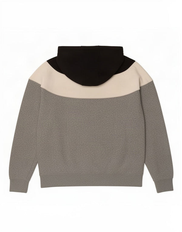 Felpa con cappuccio da uomo Nike in cotone color block grigio medio
