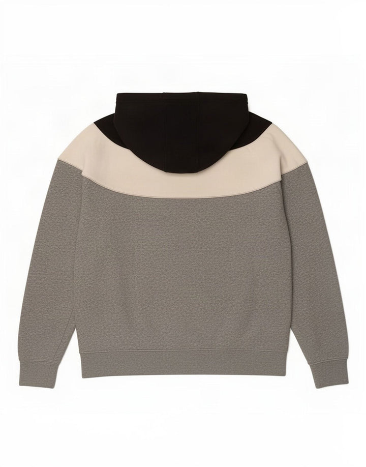 Felpa con cappuccio da uomo Nike in cotone color block grigio medio