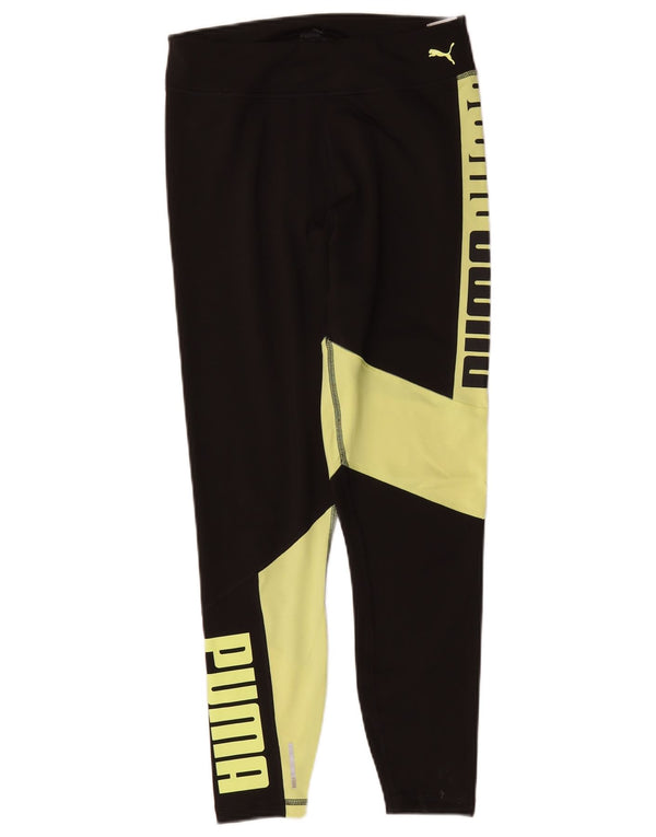 Leggings grafici da donna Puma UK 12 nylon color block medio nero