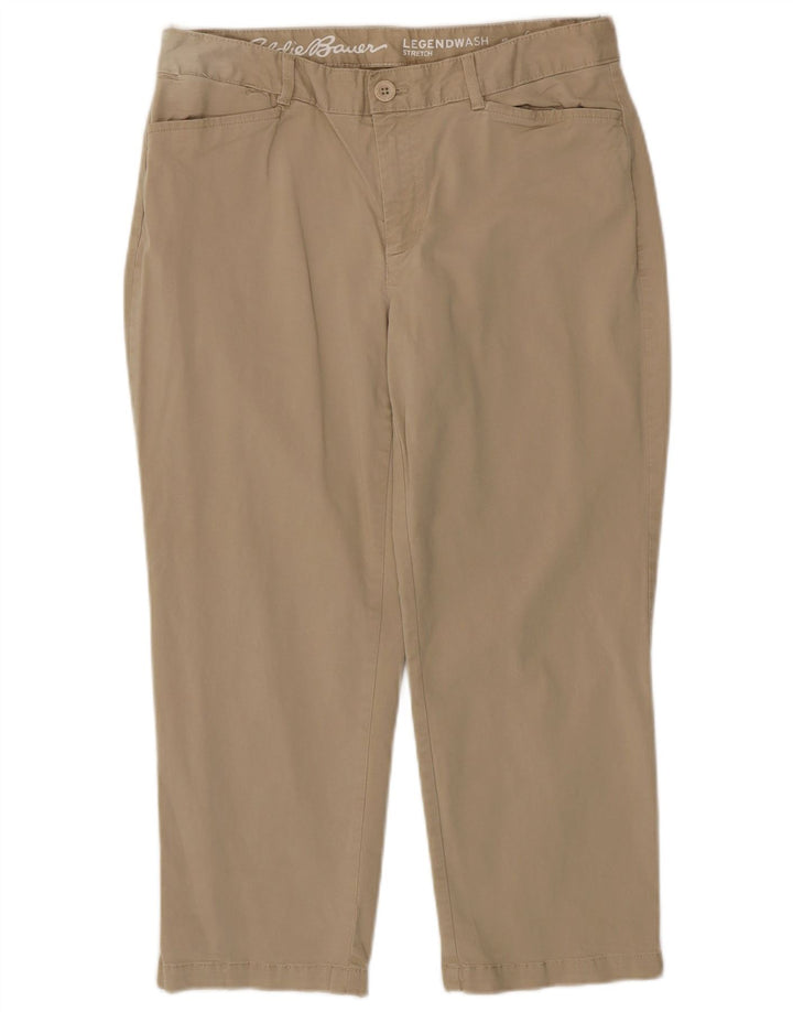 Pantaloni corti dritti da donna EDDIE BAUER US 10 Large W32 L23 Beige